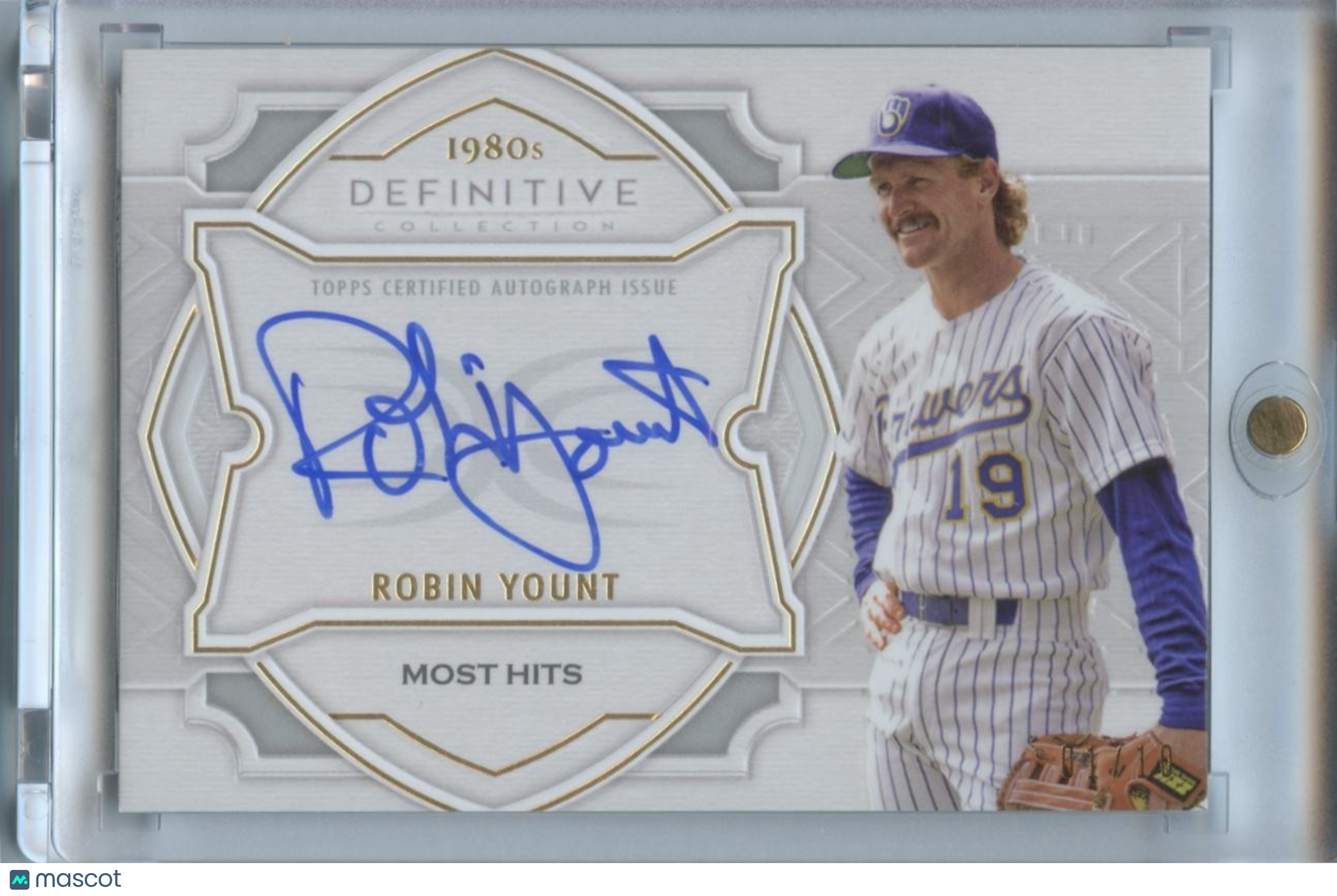 Robin Yount 2020 Definitive On Card Auto Autograph Milwaukee Brewers 1/10