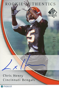 Chris Henry 2005 SP Authentic Auto Autograph RC Rookie Bengals 674/850