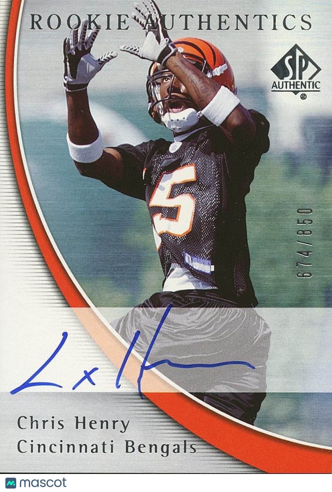 Chris Henry 2005 SP Authentic Auto Autograph RC Rookie Bengals 674/850