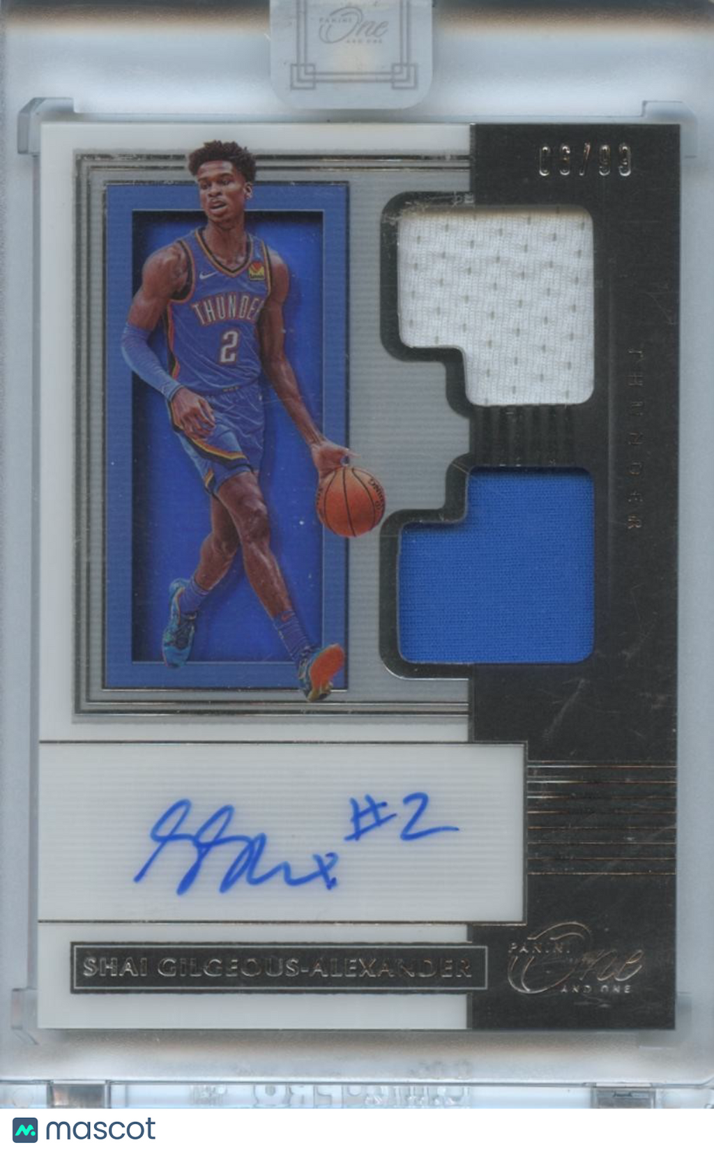 Shai Gilgeous-Alexander 2019-20 Panini One & One Autograph Patch Thunder 6/99