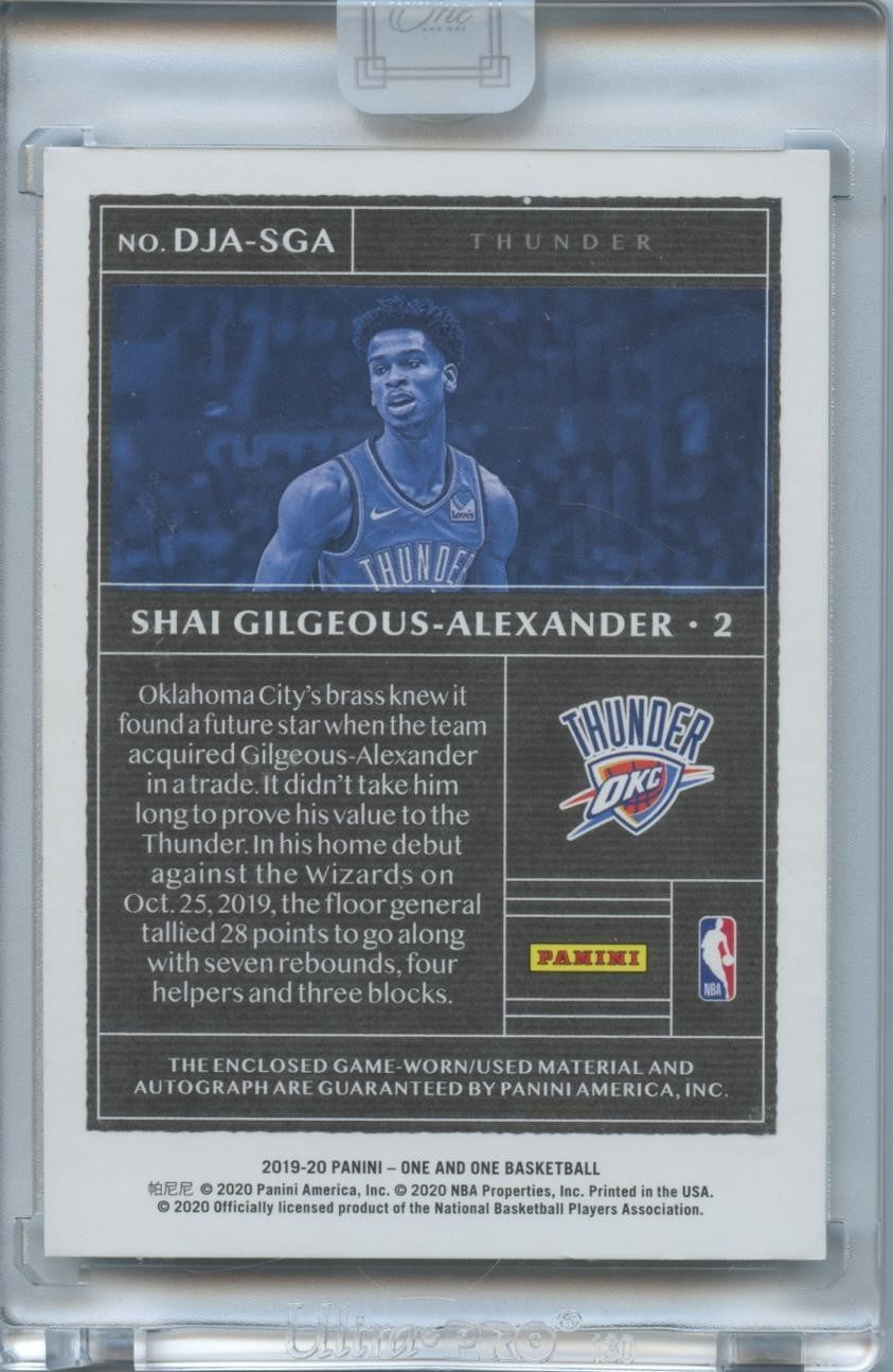 Shai Gilgeous-Alexander 2019-20 Panini One & One Autograph Patch Thunder 6/99