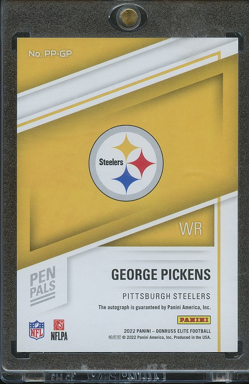 George Pickens 2022 Elite Pen Pals Blue Ink Auto Autograph RC Steelers Cowboys
