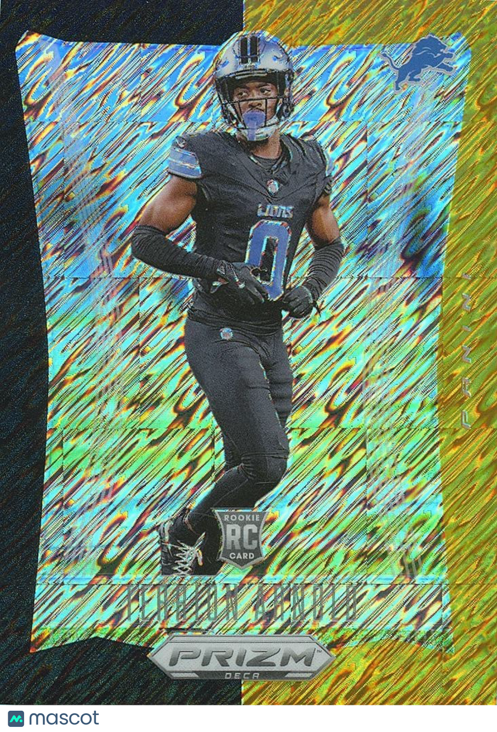 Terrion Arnold 2024 Prizm Deca Black Gold Prizm SSP Rookie RC Detroit Lions 3/8