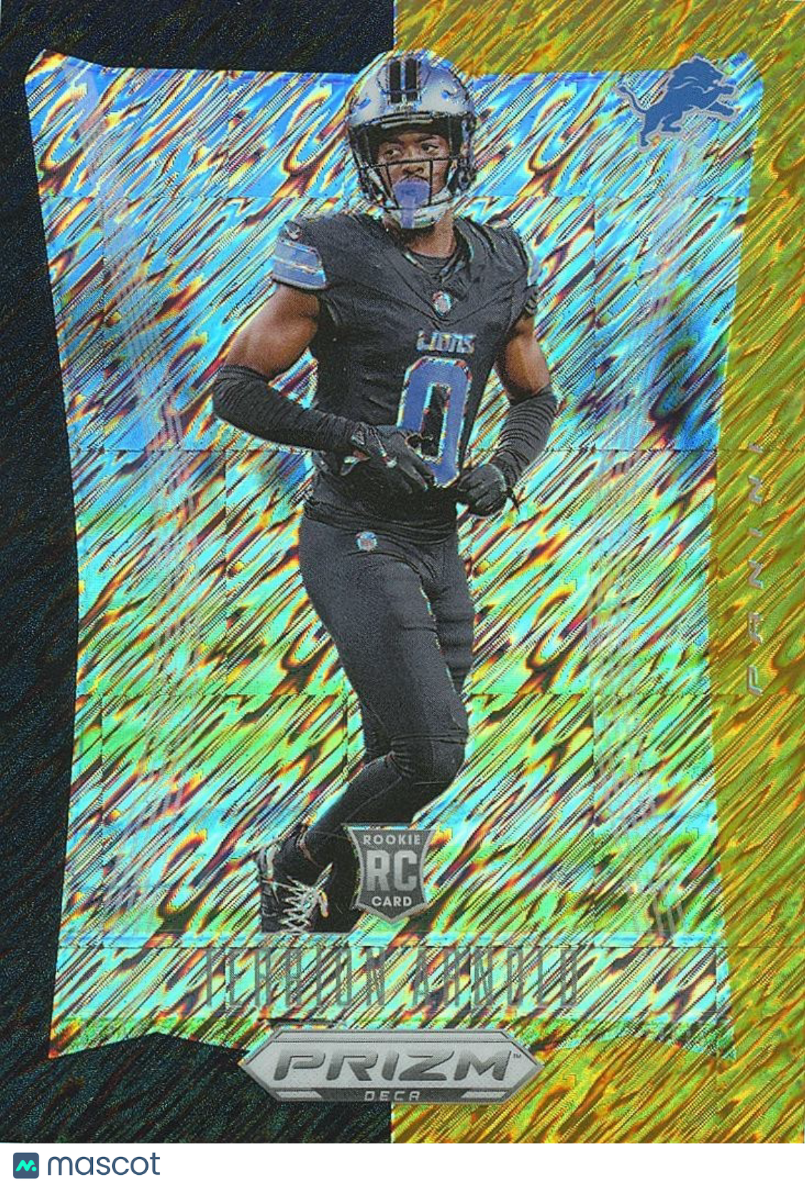 Terrion Arnold 2024 Prizm Deca Black Gold Prizm SSP Rookie RC Detroit Lions 3/8