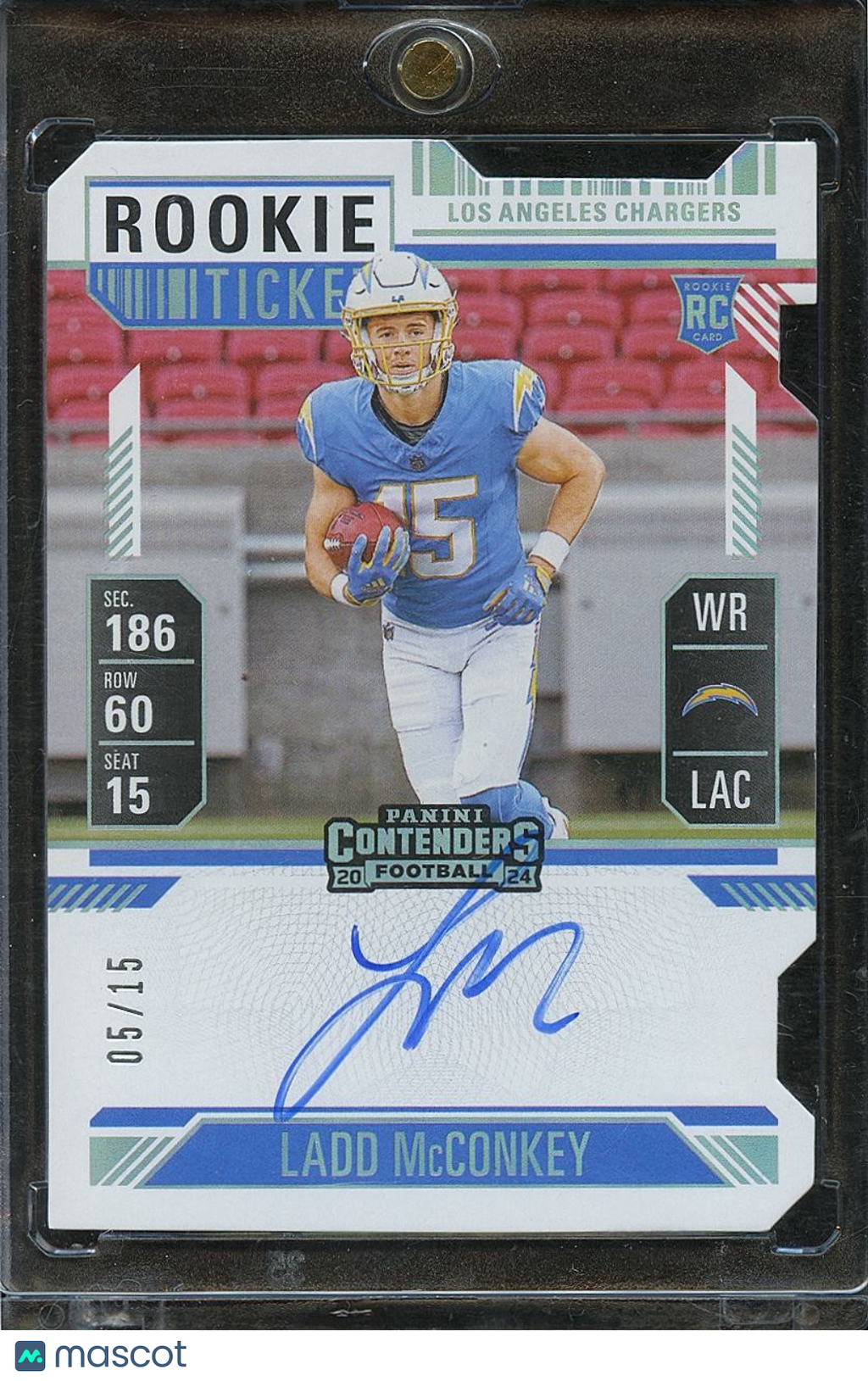 Ladd Mcconkey 2024 Contenders Ticket Stub Auto Autograph Rookie LA Chargers 5/15