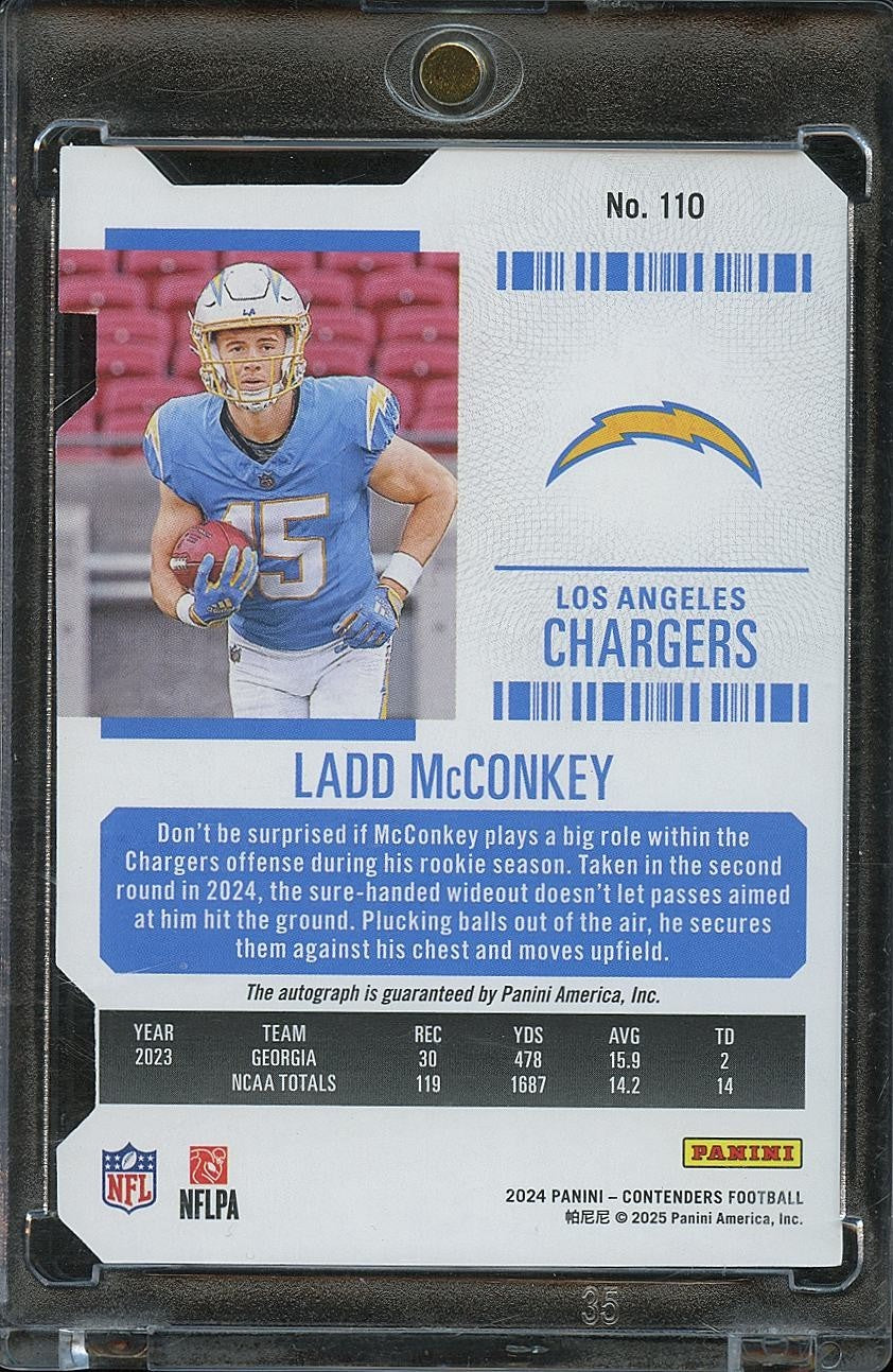 Ladd Mcconkey 2024 Contenders Ticket Stub Auto Autograph Rookie LA Chargers 5/15