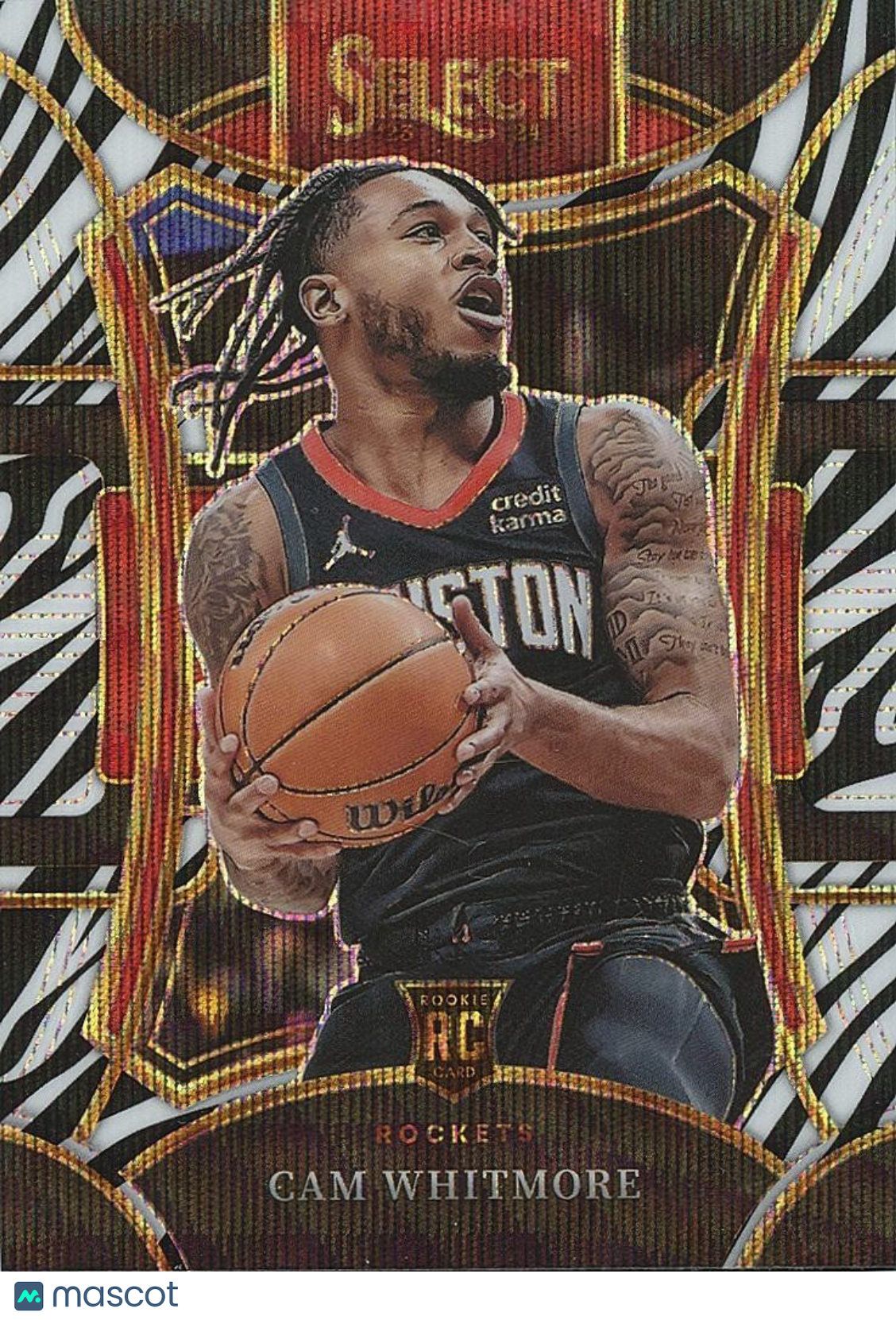 Cam Whitmore 2023-24 Select Mezzanine Zebra Prizm Rookie RC SSP Houston Rockets