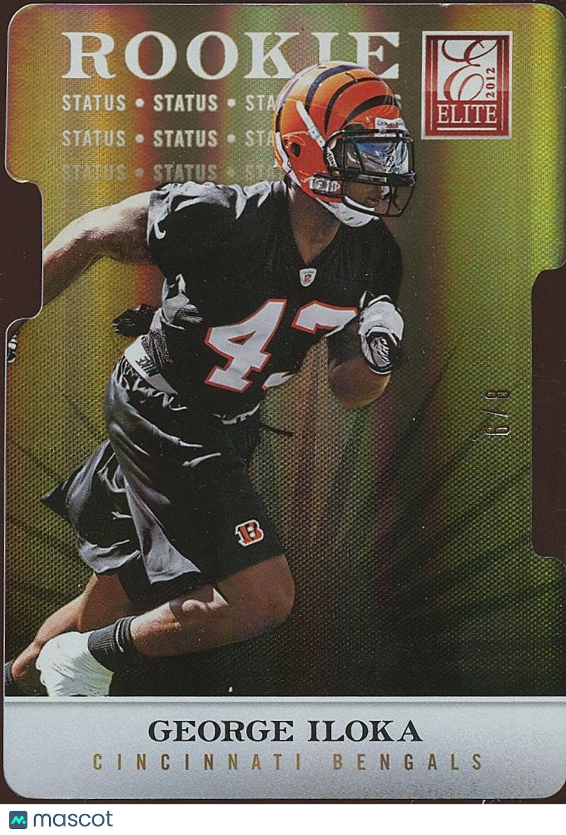 George Iloka 2012 Elite GOLD Status Die-Cut SSP Rookie RC Cincinnati Bengals 6/8