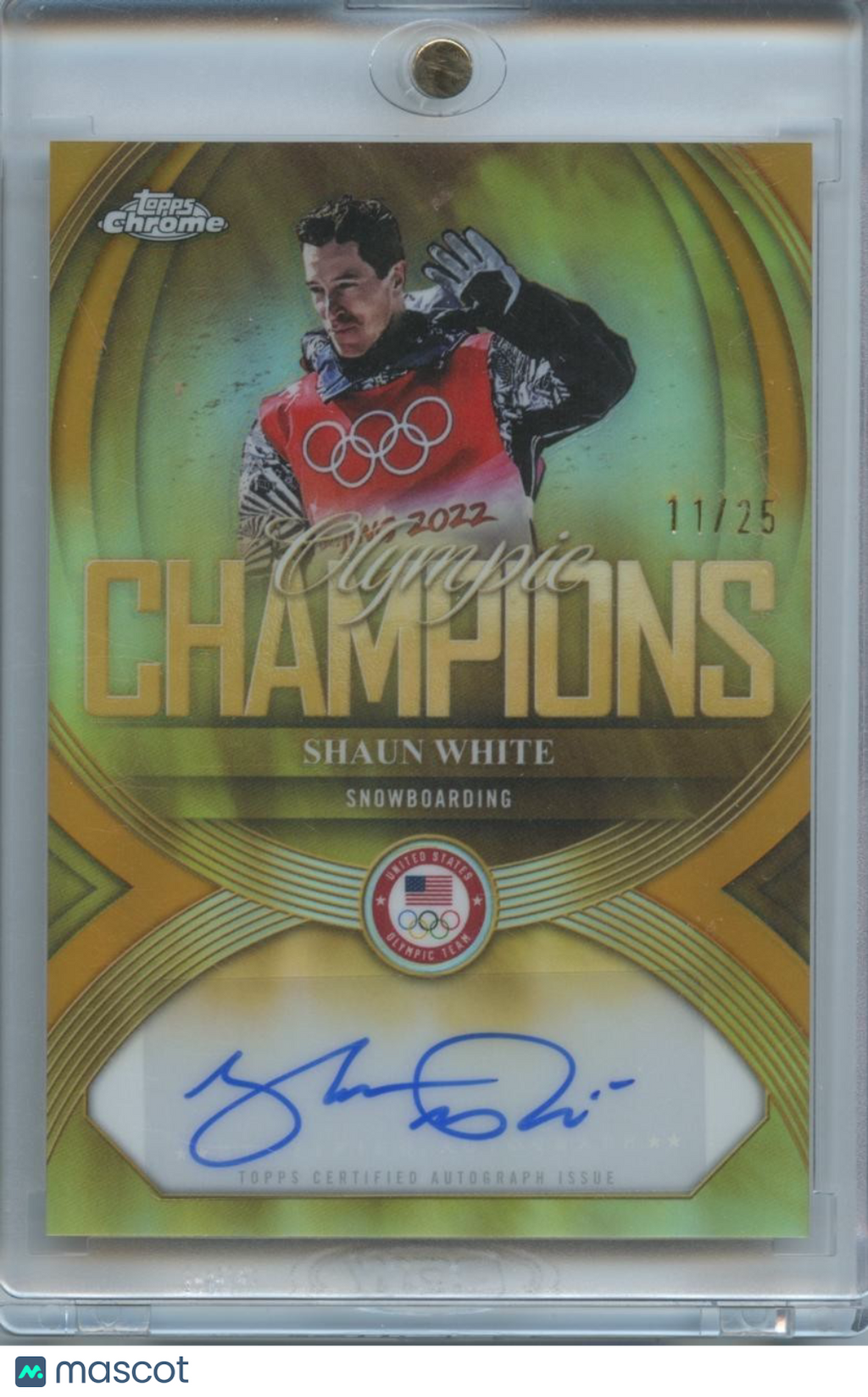 Shaun White 2026 Topps Chrome Olympics Auto Autograph Orange Snowboarding 11/25