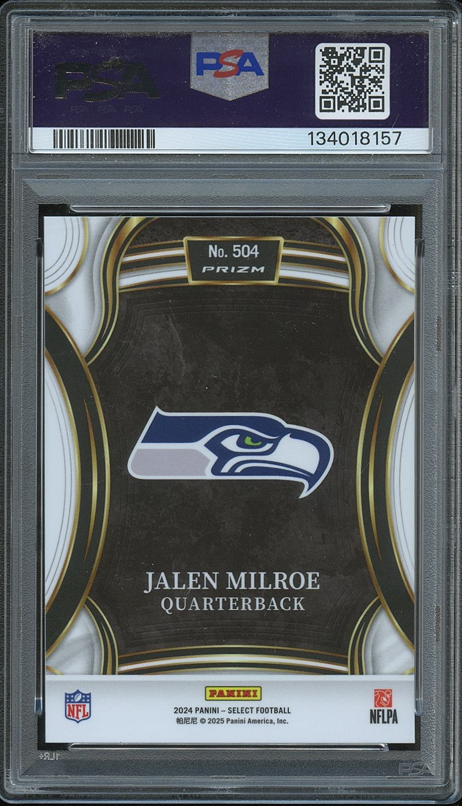 Jalen Milroe 2024 Select XRC SHORTPRINT SSP Rookie RC Seattle Seahawks PSA 10