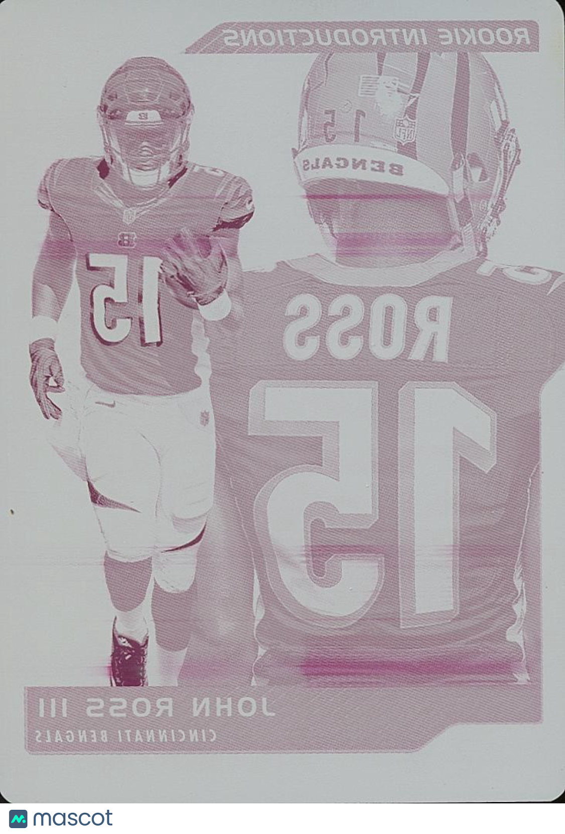 John Ross III 2017 Prizm Plates & Patches Printing Plate Rookie RC Bengals 1/1