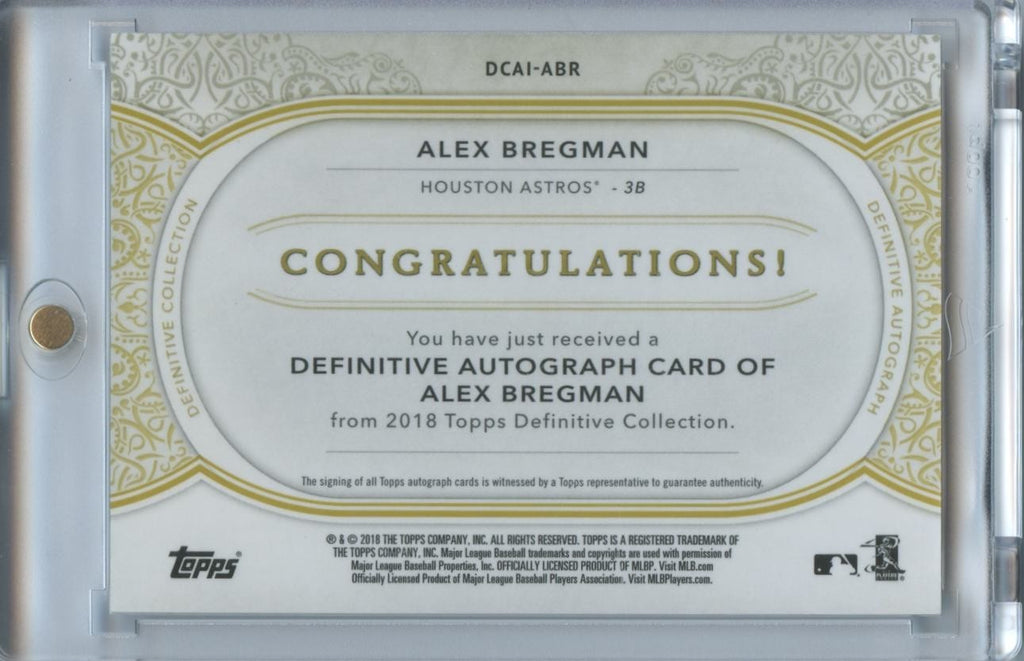 Alex Bregman 2018 Definitive Inscription Auto Autograph Houston Astros 18/35