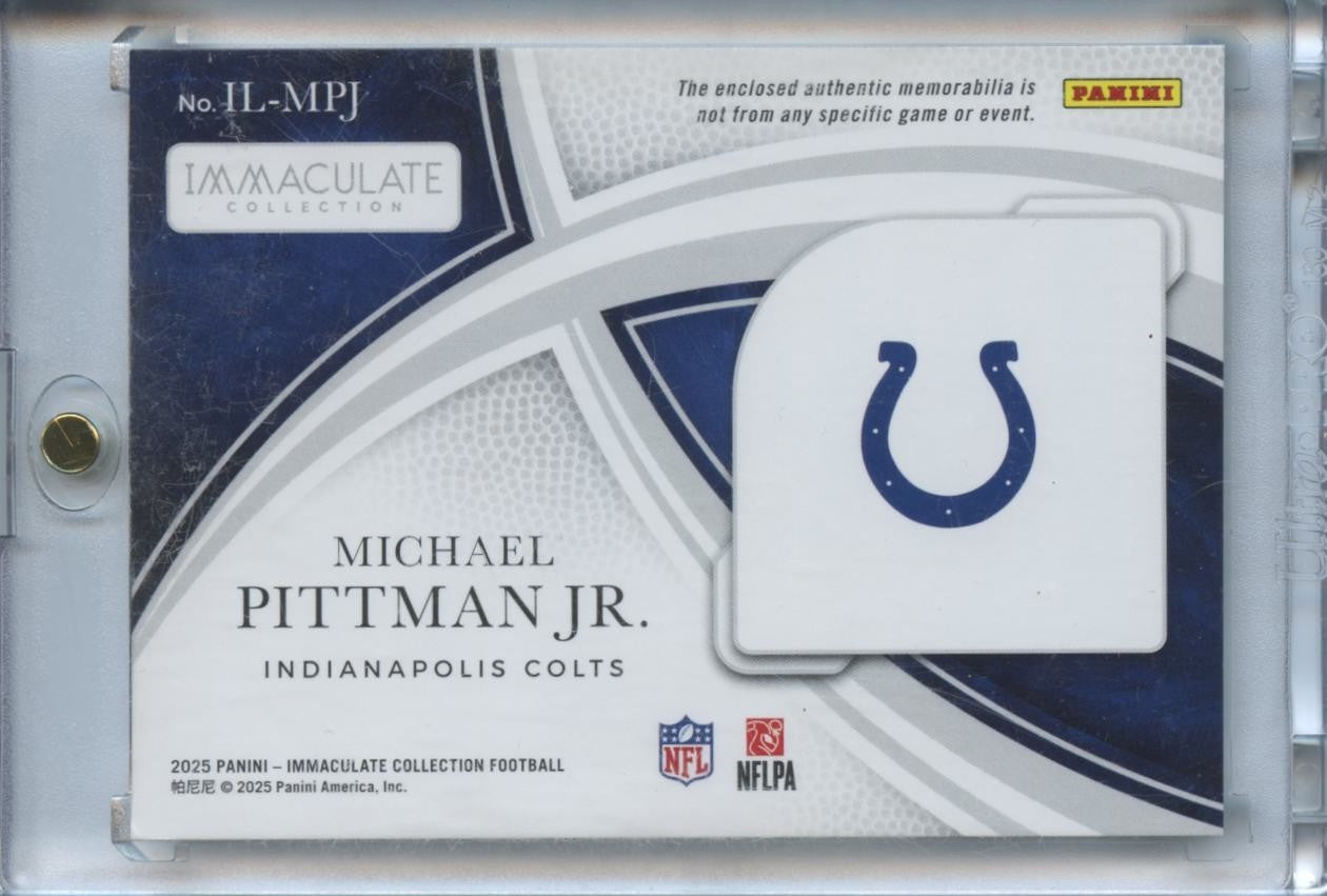 Michael Pittman Jr. 2025 Immaculate Jersey Patch Indianapolis Colts 12/25
