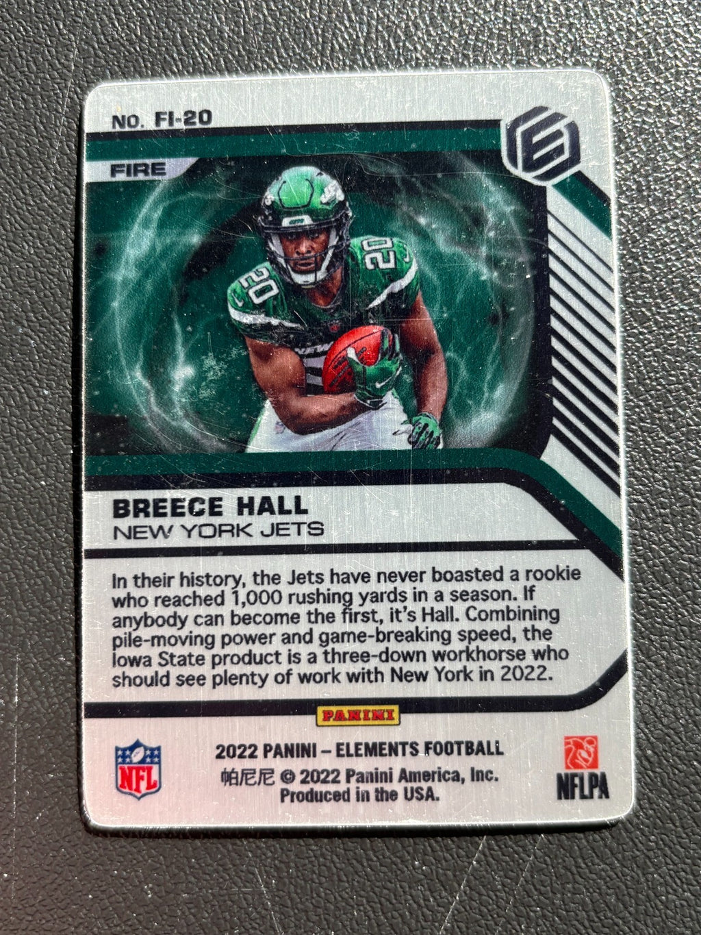 Breece Hall 2022 Elements FIRE SSP CASE HIT Rookie RC New York Jets
