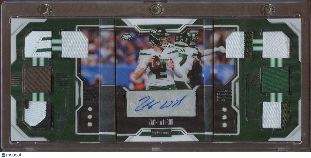 Zach Wilson 2021 Playbook Auto Autograph Booklet LOGO Patch RC NY Jets 20/25