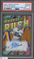Brock Bowers 2024 Topps Chrome Orange Auto Autograph RC Raiders 17/25 PSA 10
