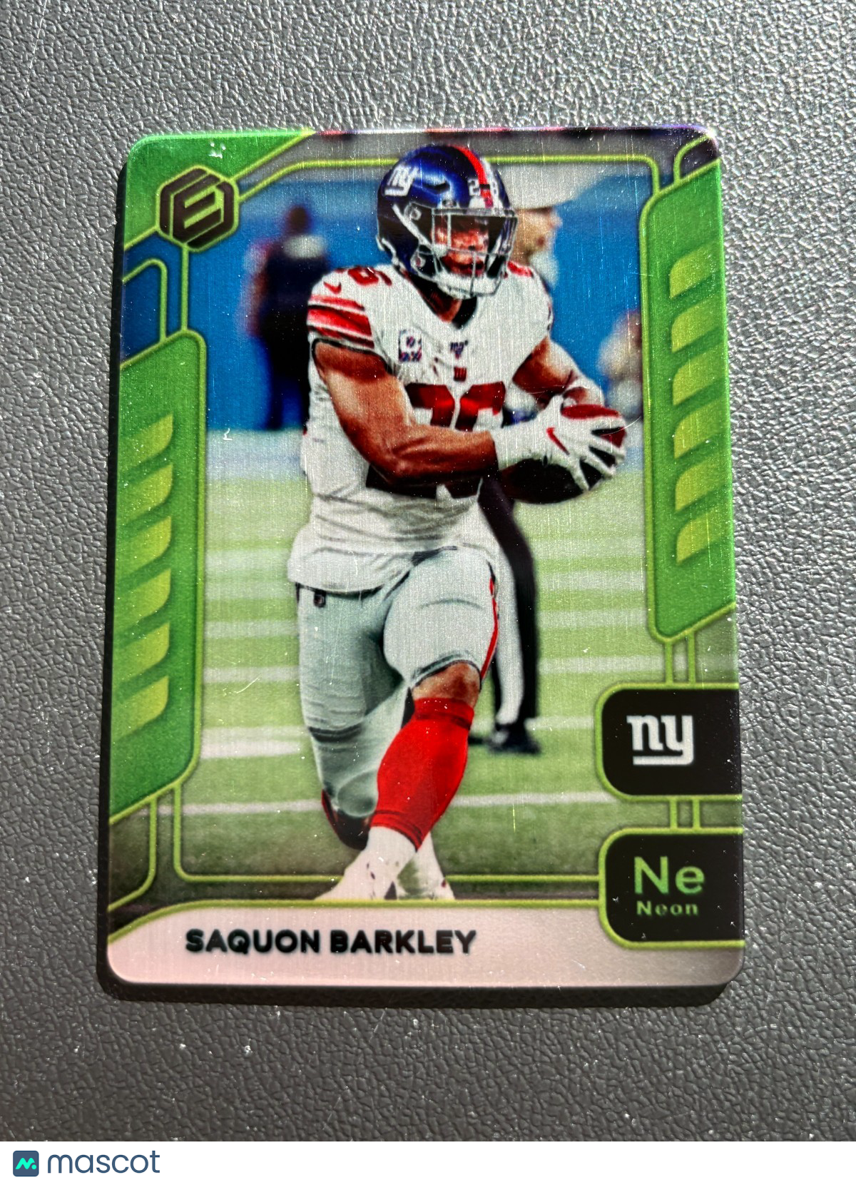 Saquon Barkley 2020 Elements Neon SSP Metal Card New York Giants 4/10
