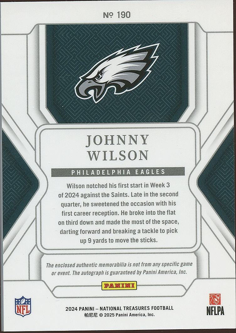 Johnny Wilson 2024 National Treasures Auto Autograph Patch Green RC Eagles 52/89