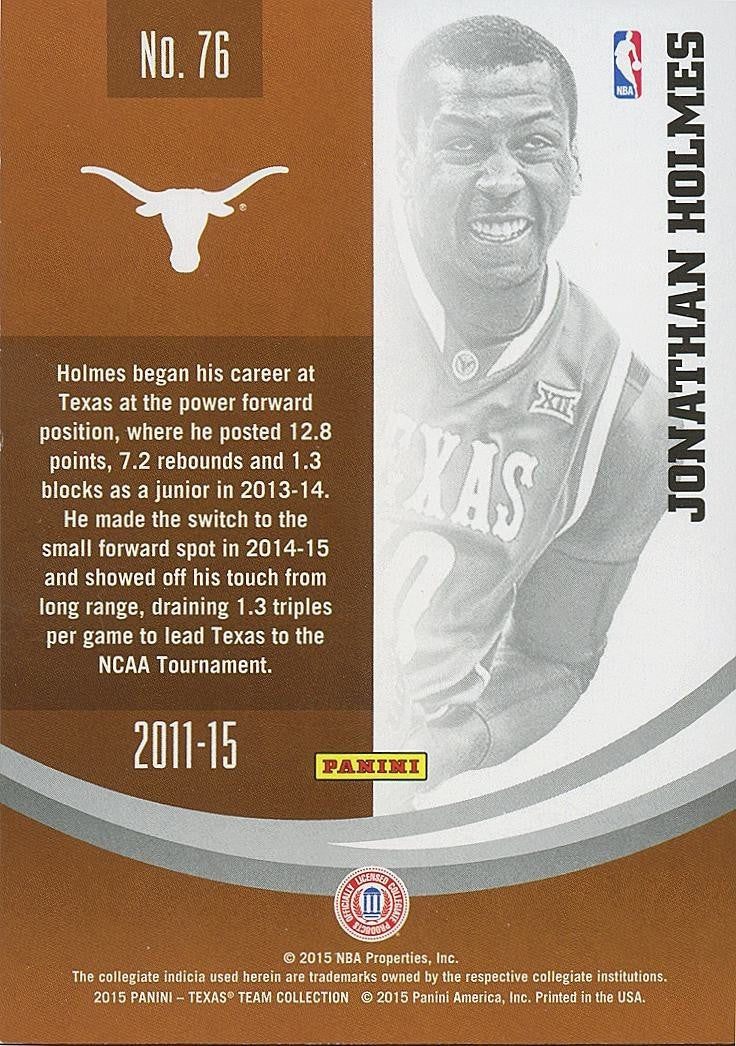 Jonathan Holmes 2015 Panini Multisport GOLD Texas Longhorns 25/25 #76