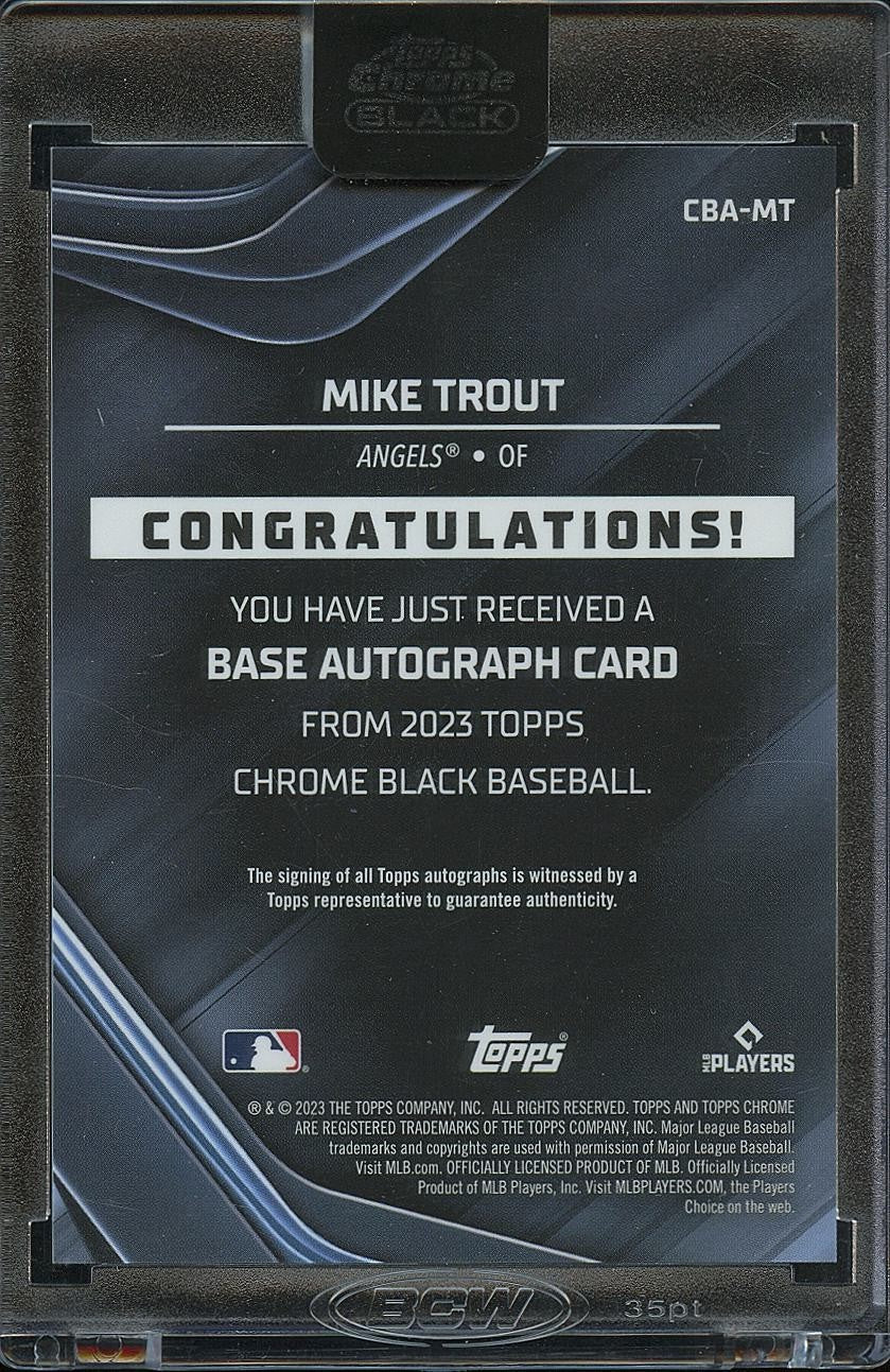 Mike Trout 2023 Topps Chrome Black Orange Auto Autograph LA Angels 22/25