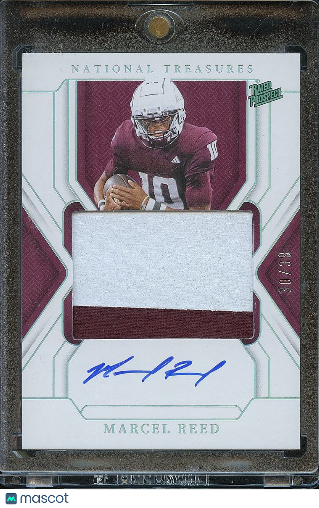 Marcel Reed 2025 National Treasures Auto Autograph Patch RC Texas A&M 30/39