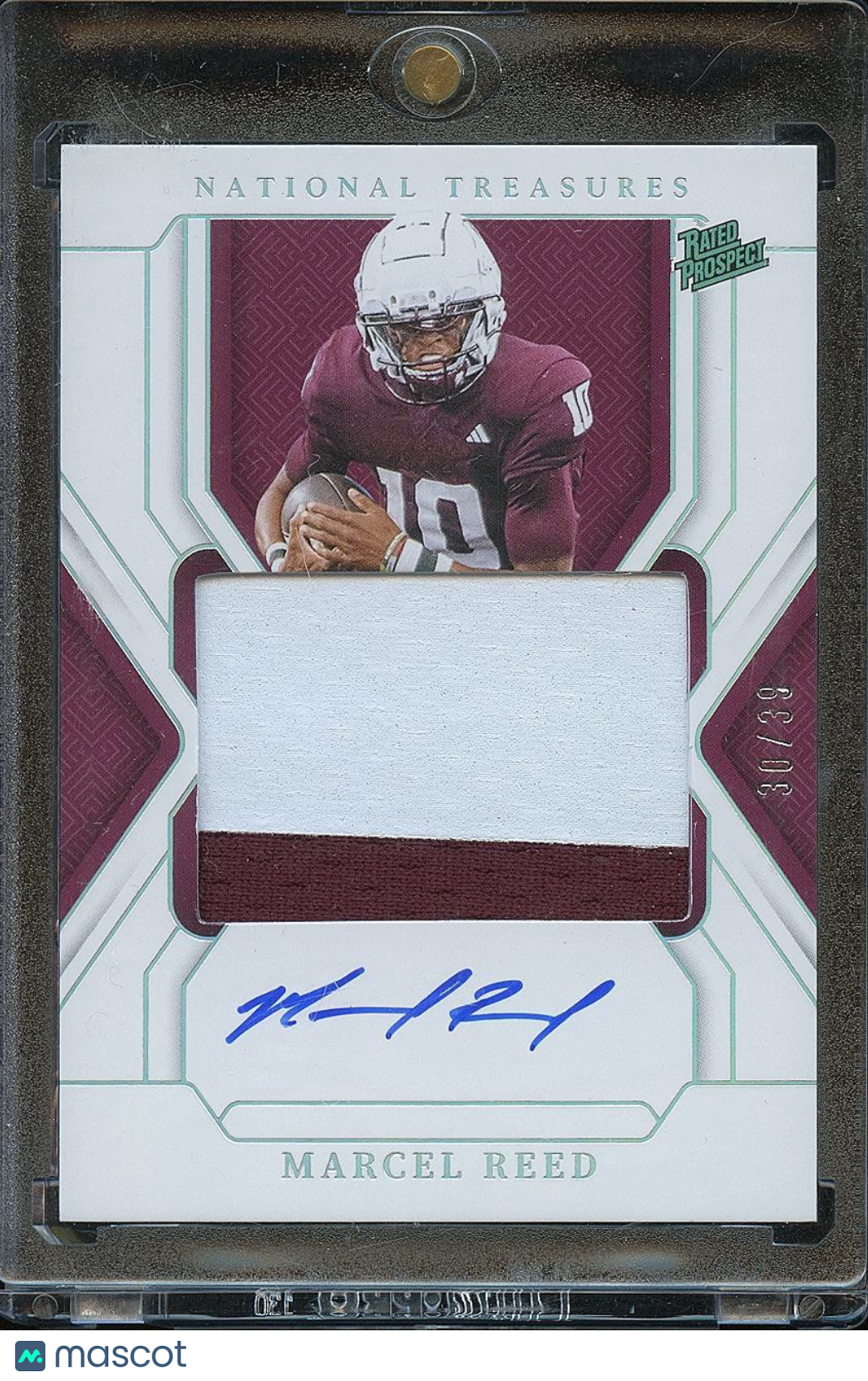 Marcel Reed 2025 National Treasures Auto Autograph Patch RC Texas A&M 30/39