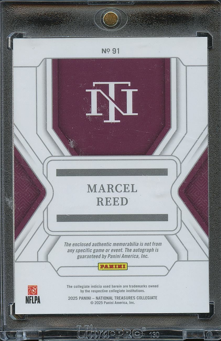 Marcel Reed 2025 National Treasures Auto Autograph Patch RC Texas A&M 30/39