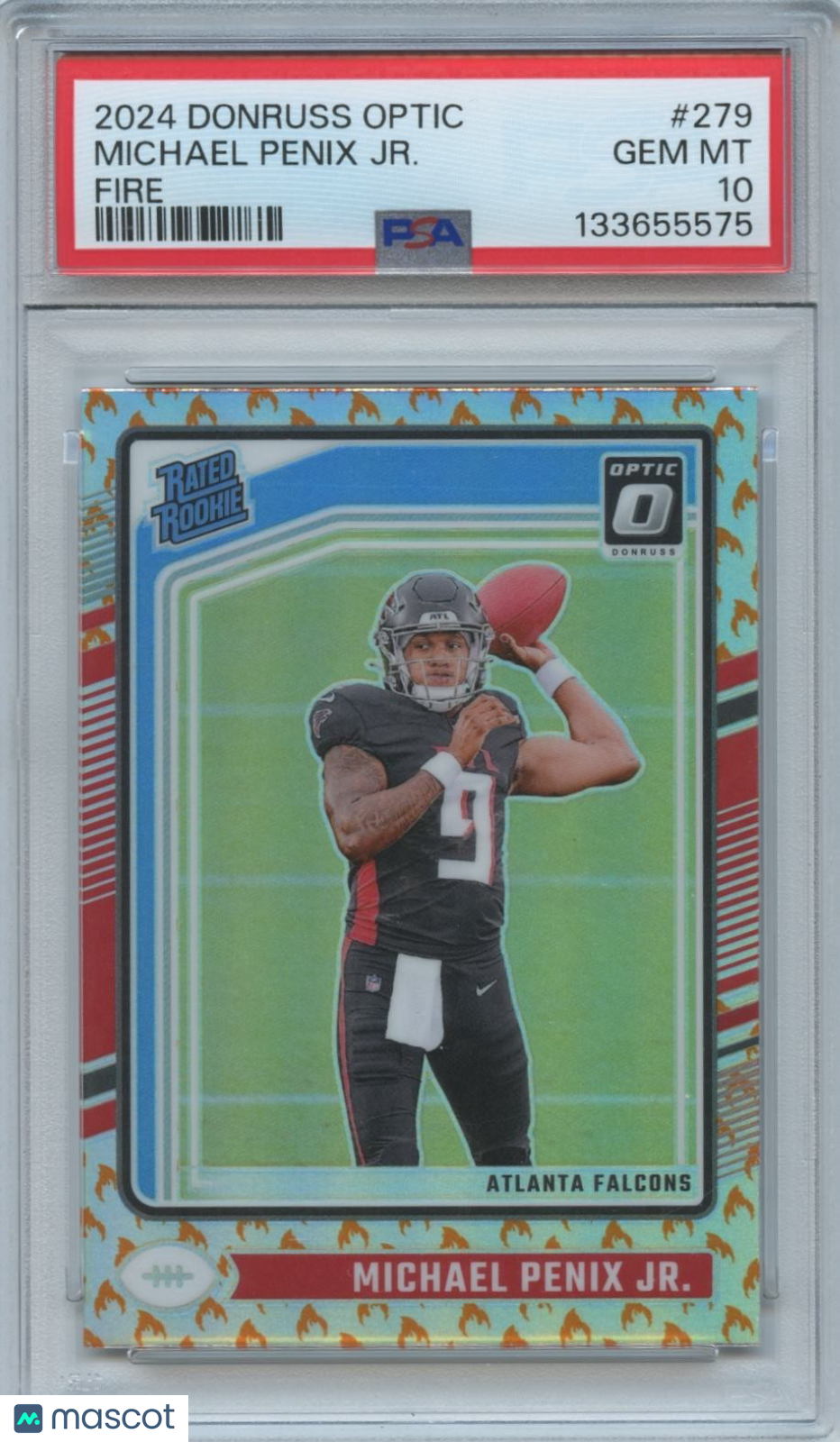 Michael Penix Jr. 2024 Optic Rated Rookie Fire SSP SHORTPRINT Falcons PSA 10