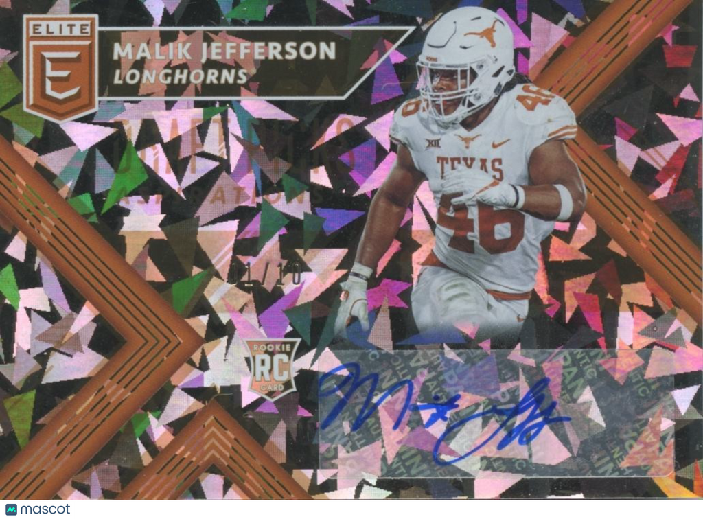 Malik Jefferson 2018 Elite GOLD Cracked Ice Auto Autograph Texas Longhorns 1/10