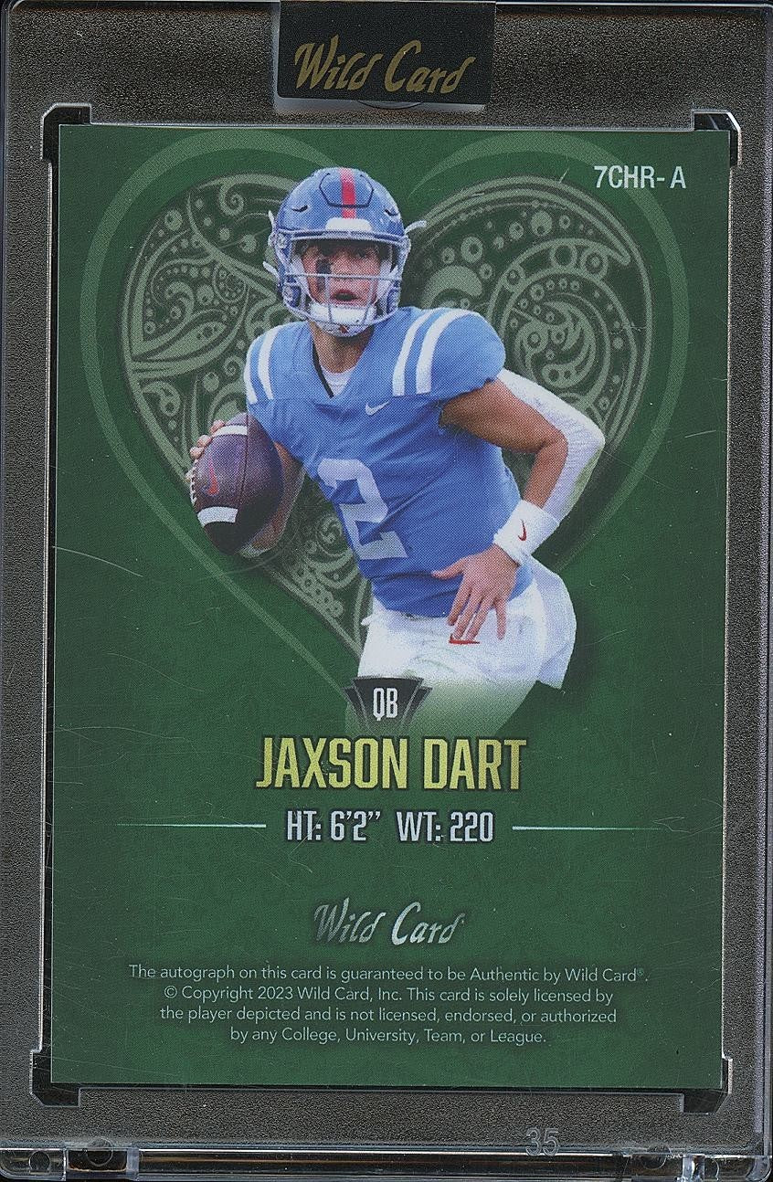 Jaxson Dart 2023 Wild Card Auto Autograph Rookie RC Ole Miss Rebels Giants 5/5