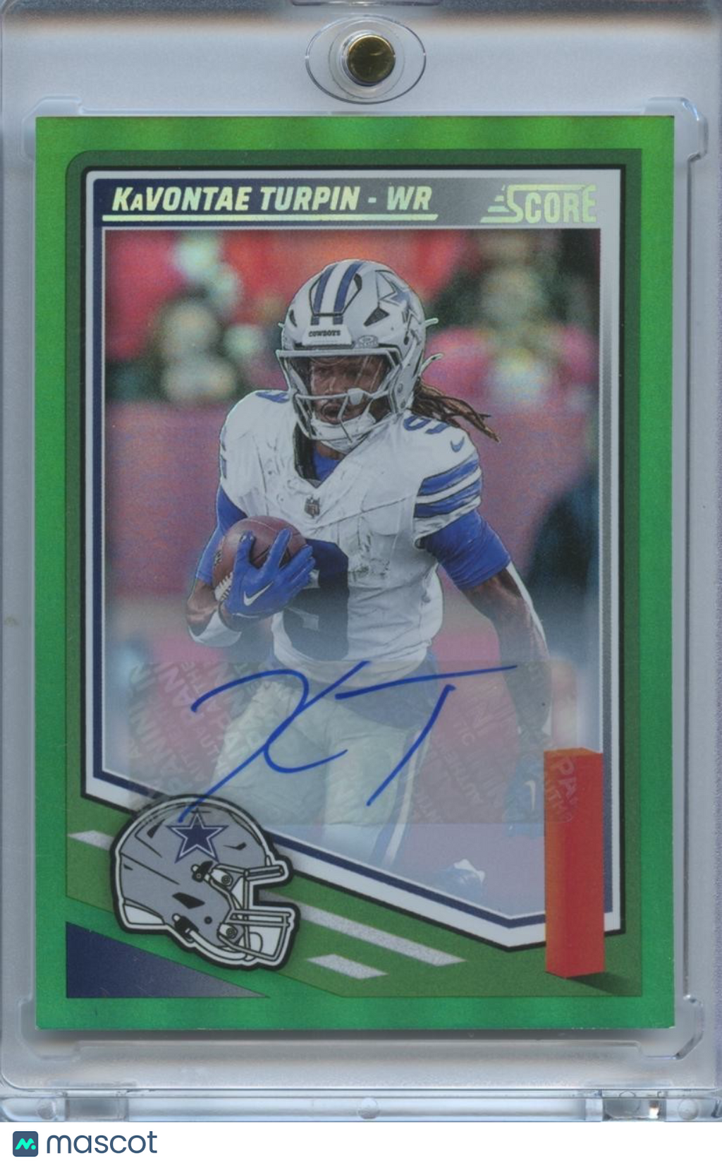 Kavontae Turpin 2025 Score Green Auto Autograph SSP Dallas Cowboys