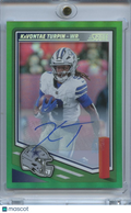 Kavontae Turpin 2025 Score Green Auto Autograph SSP Dallas Cowboys