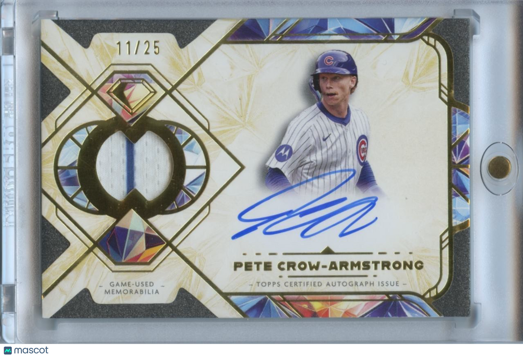 Pete Crow-Armstrong 2025 Diamond Icons Auto Autograph Game Worn Patch Cubs 11/25