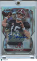 Ty Simpson 2022 Bowman Chrome 1st Auto Autograph RC Alabama Crimson Tide 270/499