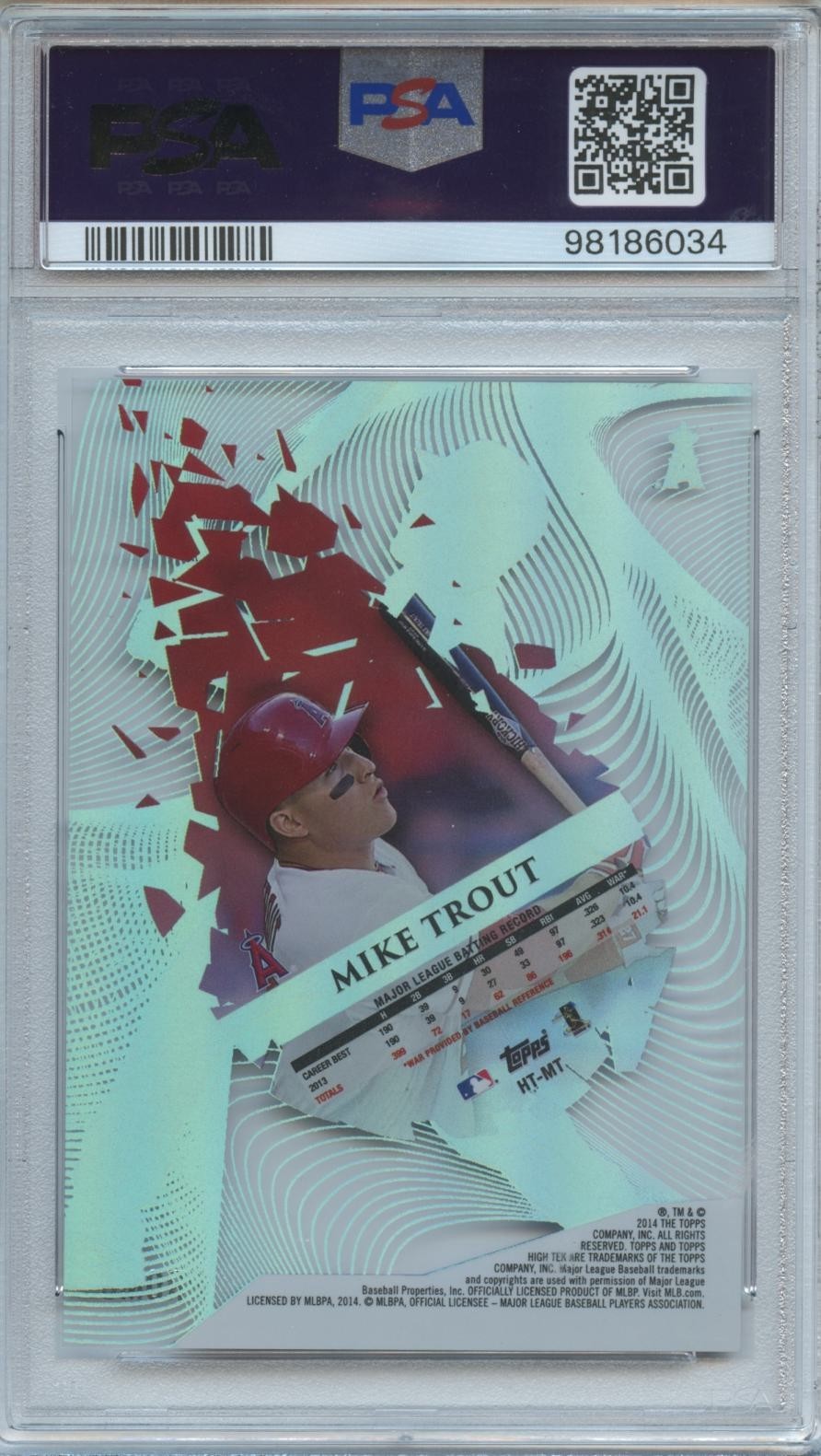 Mike Trout 2014 Topps High Tek Promo Los Angeles Angels PSA 9