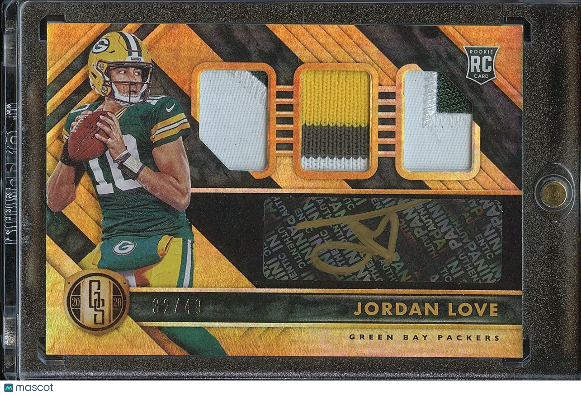 Jordan Love 2020 Gold Standard Auto Autograph Patch RC Green Bay Packers 32/49