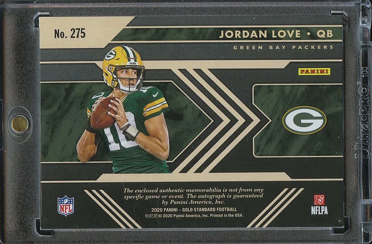Jordan Love 2020 Gold Standard Auto Autograph Patch RC Green Bay Packers 32/49