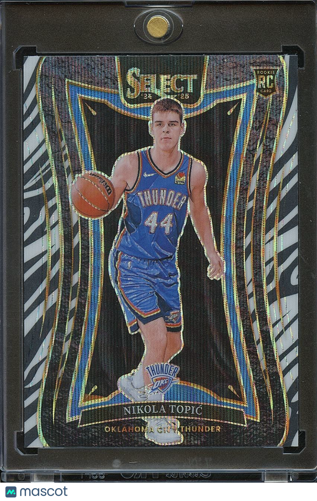 Nikola Topic 2024-25 Select Mezzanine Zebra Prizm SSP RC Rookie OKC Thunder #396
