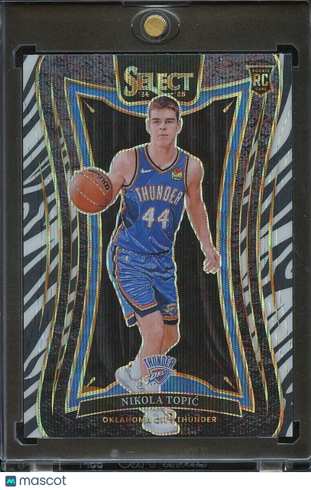 Nikola Topic 2024-25 Select Mezzanine Zebra Prizm SSP RC Rookie OKC Thunder #396
