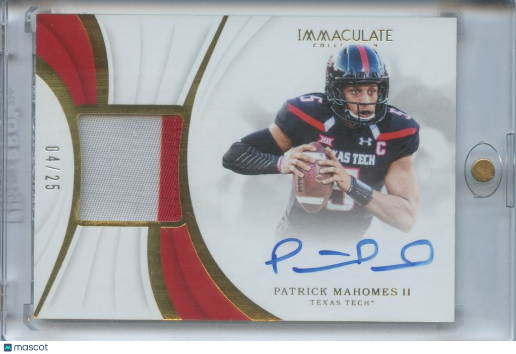 Patrick Mahomes 2019 Immaculate Auto Autograph Patch Texas Tech Chiefs 4/25