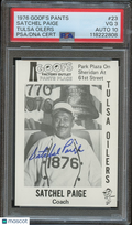 Satchel Paige 1976 Goofs Pants Auto Autograph Tulsa Oilers PSA 3 Auto 10