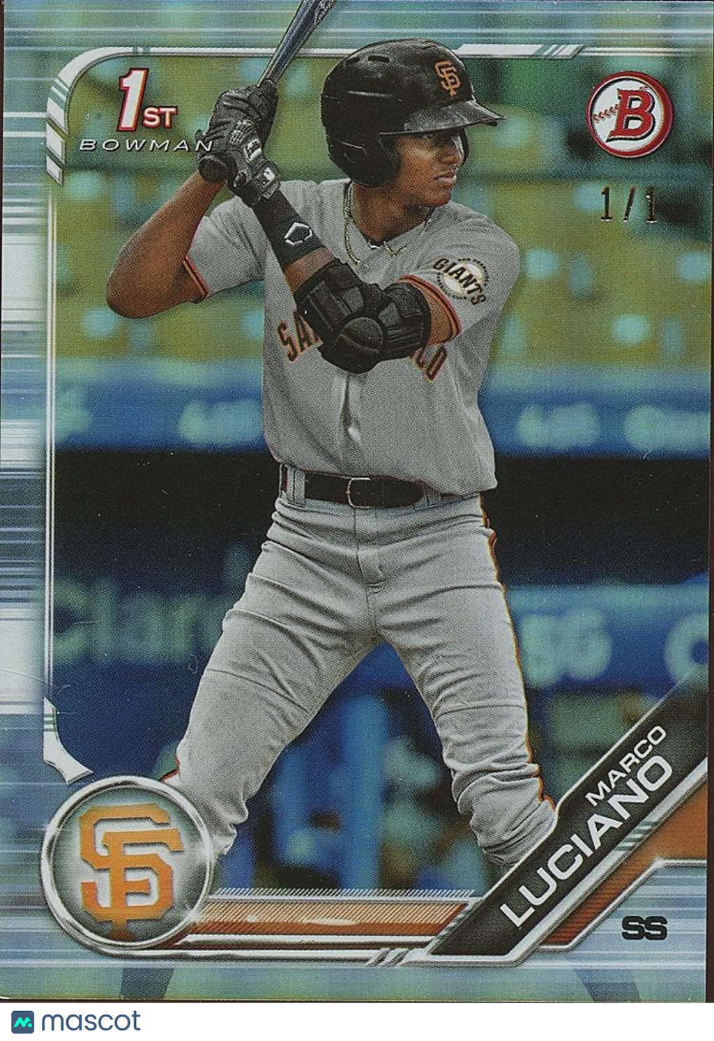 Marco Luciano 2019 Bowman 1st Rookie RC San Francisco Giants 1/1 #82