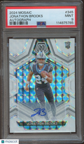 Jonathon Brooks 2024 Mosaic White SSP Auto Autograph RC Panthers PSA 9