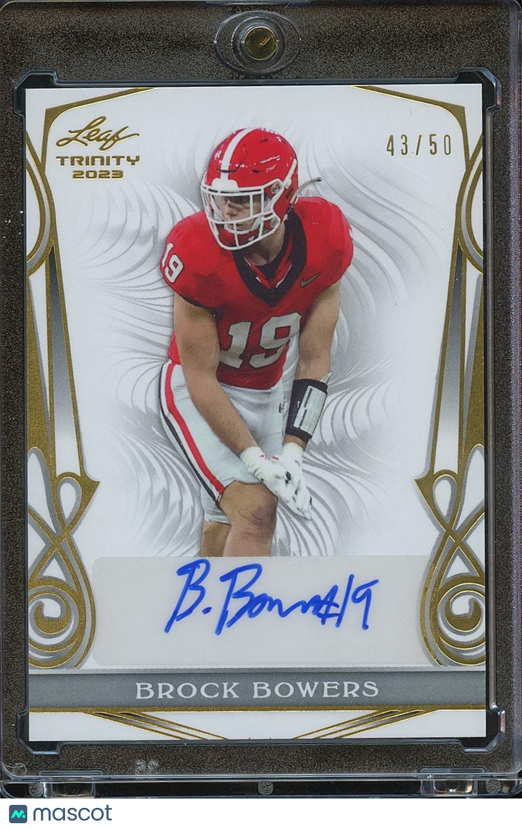 Brock Bowers 2023 Leaf Trinity Auto Autograph RC Georgia Bulldogs 43/50
