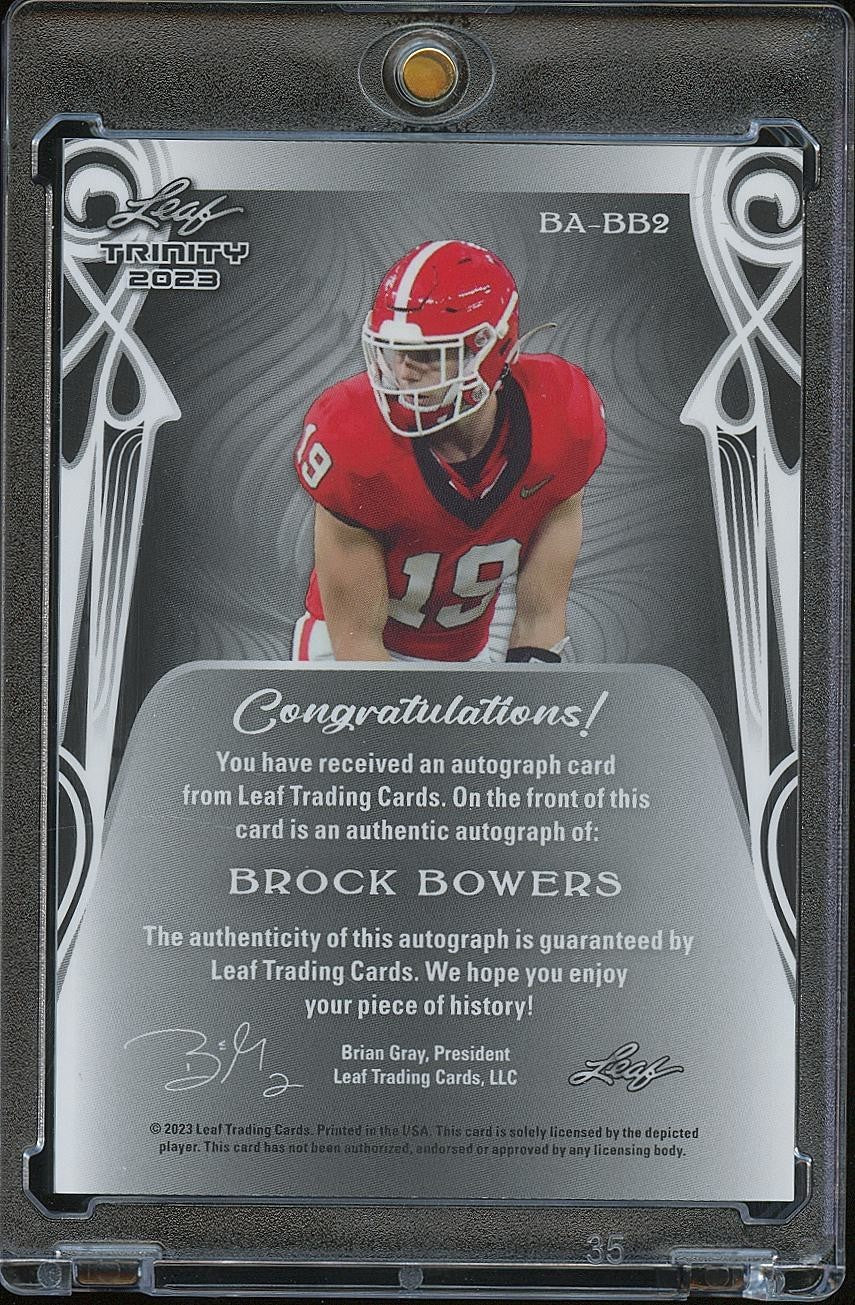Brock Bowers 2023 Leaf Trinity Auto Autograph RC Georgia Bulldogs 43/50