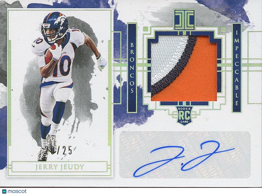 Jerry Jeudy 2020 Impeccable Auto Autograph Patch RC Denver Broncos 20/25