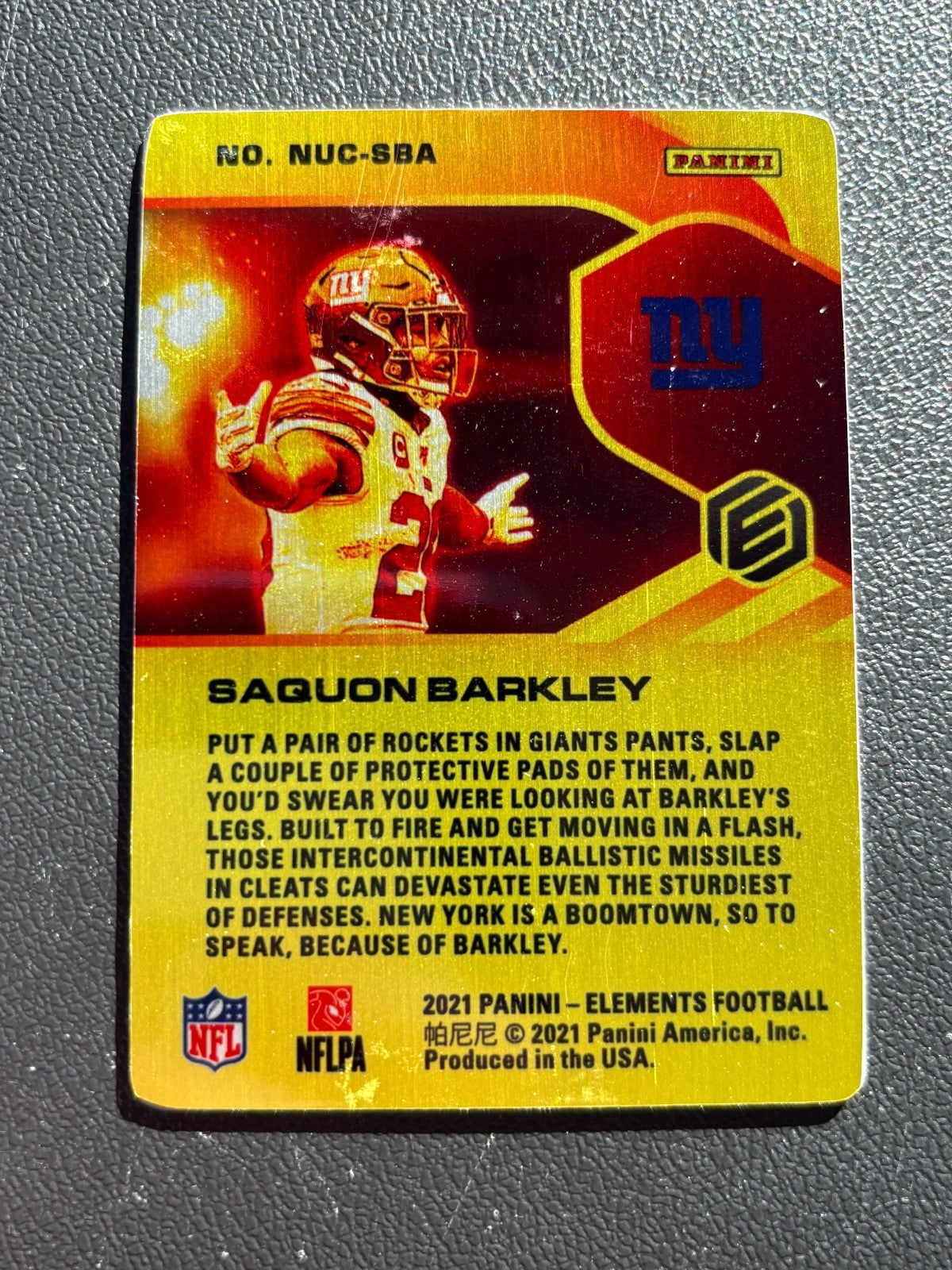 Saquon Barkley 2021 Elements Nuclear SSP CASE HIT Metal Card Eagles NY Giants