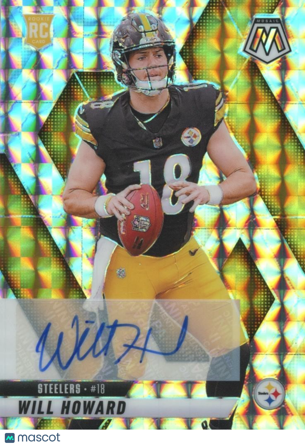 Will Howard 2025 Mosaic Auto Autograph Mosaics Rookie RC Pittsburgh Steelers