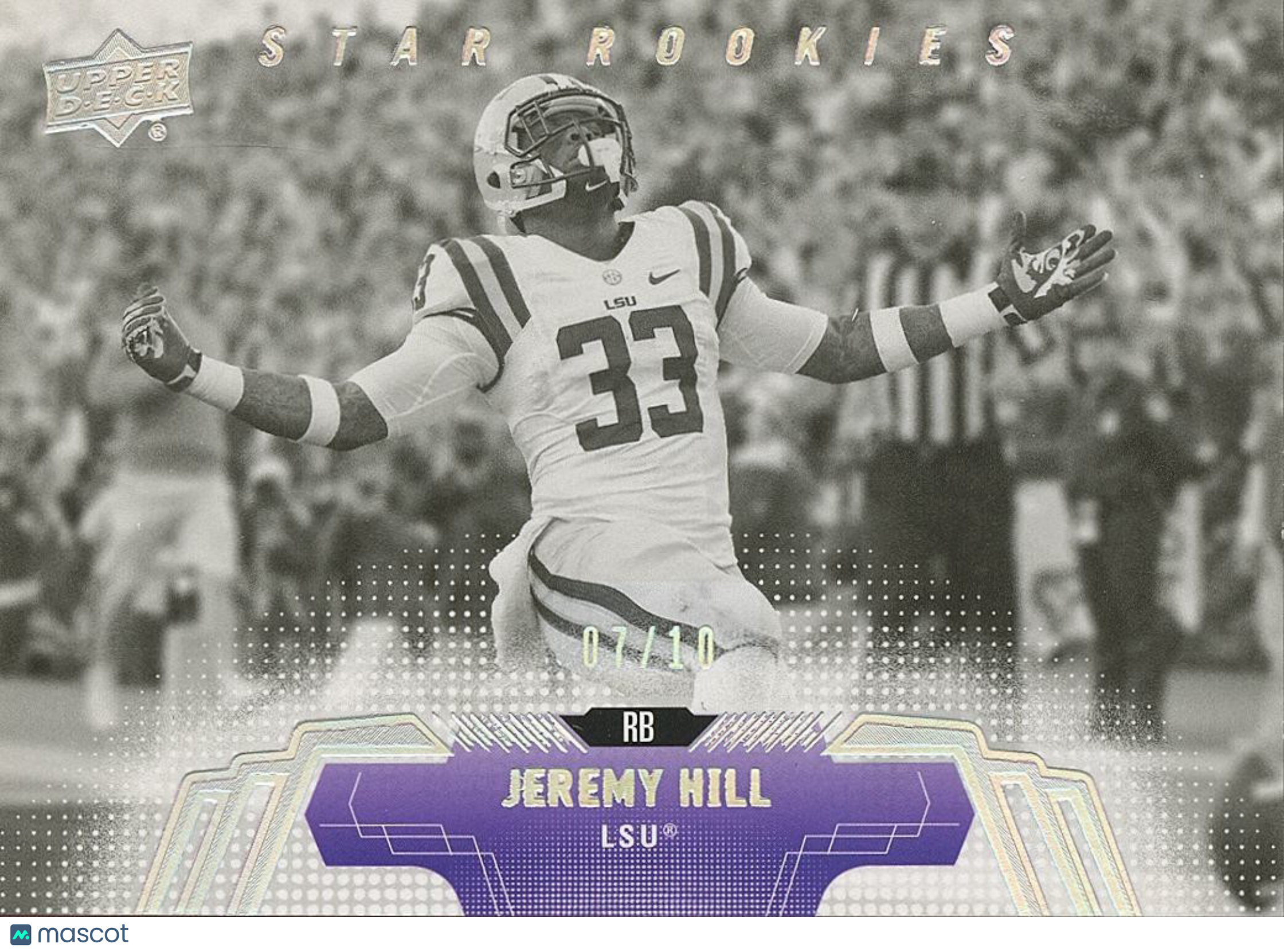 Jeremy Hill 2014 Upper Deck Black & White SSP Rookie RC LSU Tigers 7/10