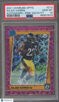 Najee Harris 2021 Optic Rated Rookie Auto Autograph RC Pink Steelers /50 PSA 10
